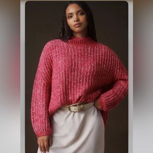 NWT Anthropologie Pilcrow Pink Textured Tunic Sweater